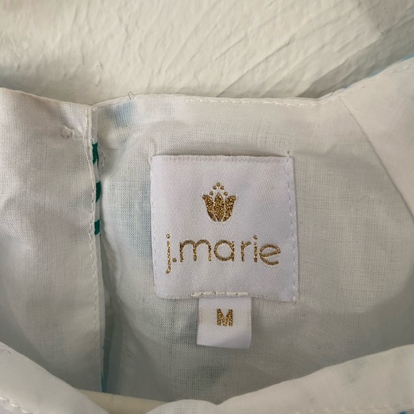 J Marie Cotton Peplum Top with Puff Sleeves NWT - Picture 2 of 6